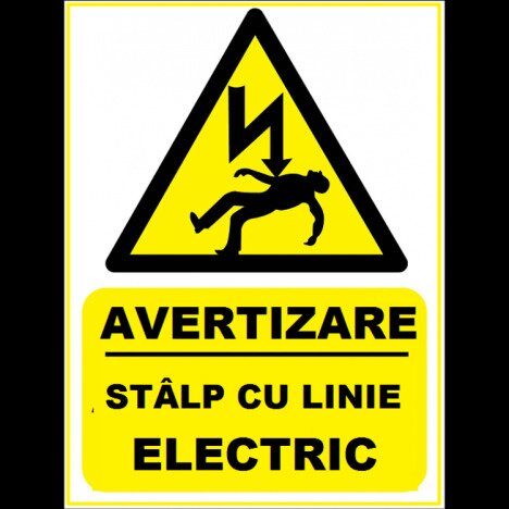 Placuta pentru stalp cu linie electric